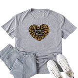 Boy Mama T Shirts Bengal Mama Leopard Print Heart Printing T-shirt