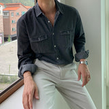 Denim Shirts Autumn Denim Shirt Men's Long Men's Clothing Loose Casual Jacket