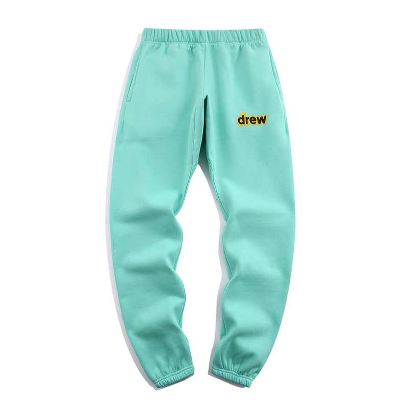 Justin Bieber Drew House Pants Men's and Women's Casual Trousers Mid-Waist Sweatpants