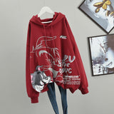 Tom and Jerry Hoodie plus Size Sweater Women's Autumn and Winter Loose Coat