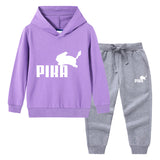 Children Pokemon Pikachu Hoodie & Pant Set Hooded Sweater Trousers Two-Piece Set Baby Cotton