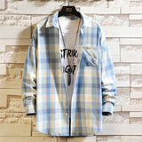 Men's Shirts Plaid Shirt Casual Loose plus Size