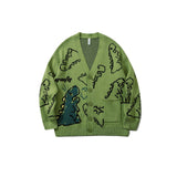 Dinosaur Sweaters Cartoon Full Printed Cardigan Sweater