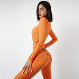 Autumn Women's Sexy Cutout High Waist Hip Lift Tight Casual Fitness Sports Jumpsuit