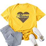 Boy Mama T Shirt Leopard Print Love Mama Pattern Printed T-shirt
