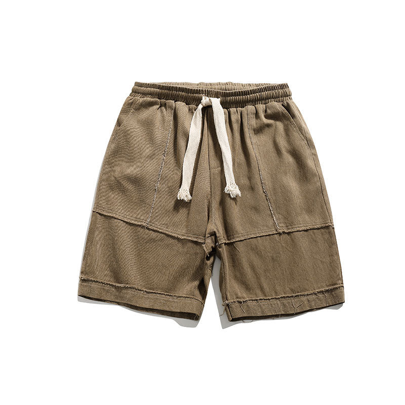 Men Shorts Straight Cargo Pants Casual Retro Loose Shorts