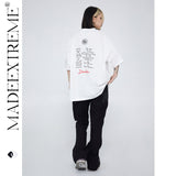 Blackair T Shirt Vintage Letter Print round Neck Loose Short Sleeves T-shirt