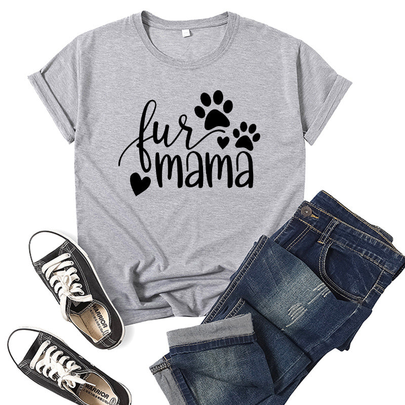 Boy Mama T Shirt Mama Printed Short Sleeve round Neck T-shirt