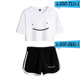 Dreamwastaken Men's Novelty Hoodies Dream Merch Shirt Printed Sexy Navel Exposed T-shirt Shorts Set