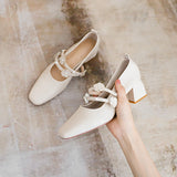 Nude Wide Fit Block Heels Mary Jane Shoes