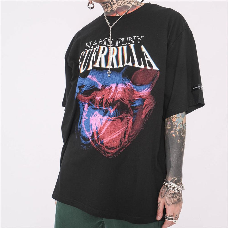 Men T Shirt Summer Casual Tops Abstract Printing Short Sleeve T-shirt