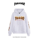Thrasher Hoodie Autumn And Winter Thrasher Flame KIRIN Arm Men 'S Women 'S Hoodie Brushed Hoody