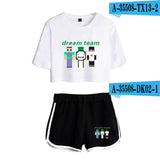 Dreamwastaken Men's Novelty Hoodies Dream Merch Shirt Printed Sexy Navel Exposed T-shirt Shorts Set