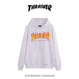Thrasher Hoodie Flame Sweater Autumn and Winter Sports Loose Hooded