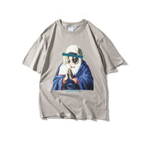 Men's T-shirt Summer T-shirt Artistic Portrait Printing Street Tide Brand round Neck Loose Large Size Short Sleeve T-shirt Men