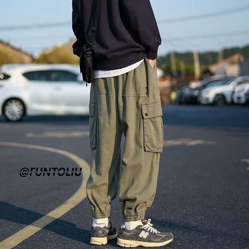 Men Cargo Pants Men Autumn and Winter Boys