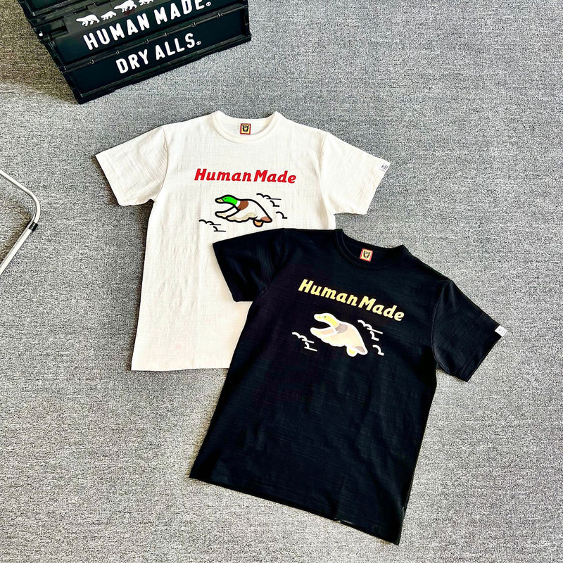Human Made T-Shirt Charging Duck Slub Cotton Short Sleeve Couple T-shirt