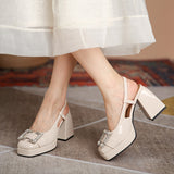 Nude Block Heel Sandals