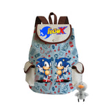 Sonic Backpack Hedgehog Sonic Backpack Cute Pattern Drawstring Backpack