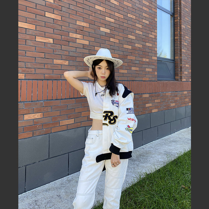 Blackair Jacket Motorcycle Jacket Embroidered Baseball Uniform