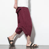Men Trousers Summer Loose Striped Harem Pants
