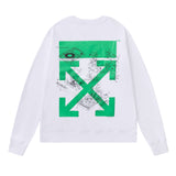 Off White Long Sleeve round Neck Neck Sweater for Men and Women
