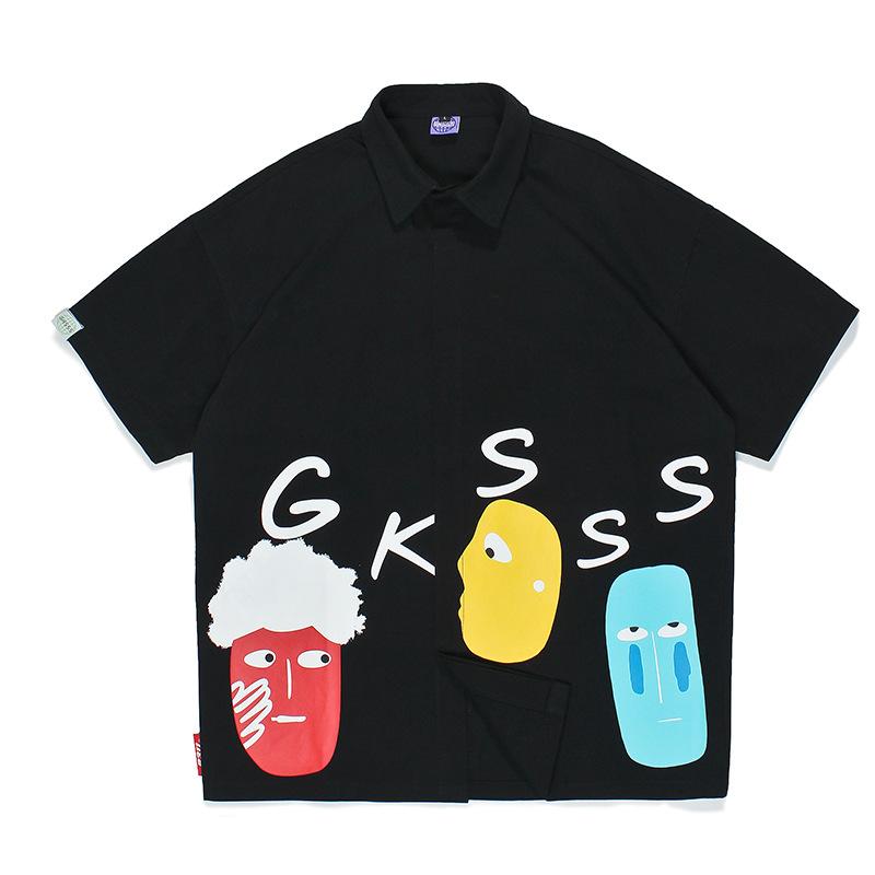 Men T Shirt Summer Casual Tops Men's Clothes Summer Wear Vintage Men's round Neck Shirt Casual Loose Cartoon Couple Shirt