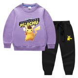Children Pokemon Pikachu Hoodie & Pant Set Sweatshirt Set Pure Cotton Trendy