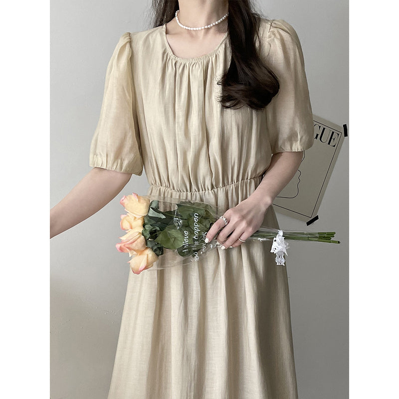 Kim Kardashian Marilyn Monroe Dress Summer French round Neck Dress