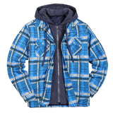 John Dutton Jacket Autumn and Winter Plaid Jacket Long-Sleeved Hooded Fake Two Pieces Cotton Padded Coat Men