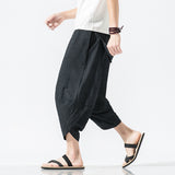 Men Trousers Summer Loose Striped Harem Pants