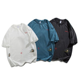 Men T Shirt Summer Casual Tops Men's Vintage Men's round Neck Short Sleeve Casual Loose Cartoon Printed T-shirt