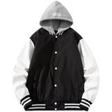 Varsity Jacket Stand Collar Hooded Baseball Uniform Coat