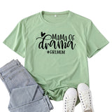 Boy Mama T Shirt Mama of Drama Letter Print T-shirt