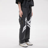 Printed Multi-Pocket Cargo Pants Men's plus Size Retro Sports Casual Pants Street Trendy Trousers Men Pants