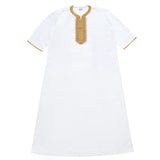Mens Thobes Eight-Quarter Sleeve Embroidered Robe