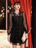 Fairy Dress Lace Fairy Dress Skirt Women Autumn and Winter French Hepburn Style Dress Women