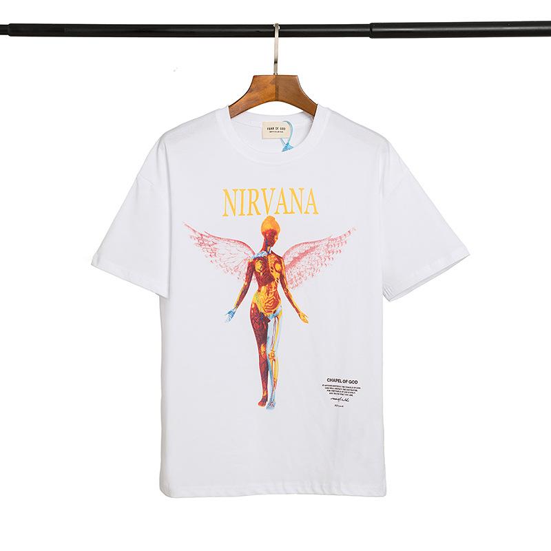 Fog Essentials Tshirts Fashion Brand Fog Angel Print T-shirt Fear Of God High Street Men and Women BF Loose Short Sleeve