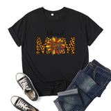 Boy Mama T Shirt Sunflower Blessed Mama Printed Short Sleeve round Neck T-shirt