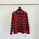 Off White Sweatshirt Long Sleeve Autumn Shirt Autumn Off Irregular Splash Ink Spray Paint Arrow Plaid Shirt for Men and Women