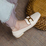 Nude Chunky Heel Loafers
