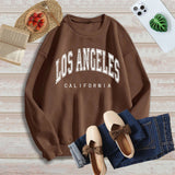 Diana Harvard Sweatshirt Los Angeles Printed Drop Shoulder round Neck Sweatshirt Long Sleeve T-shirt