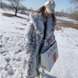 Women Dalmatian Coat2022 Faux Fox Fur Fur Black Dot Leopard Print Coat Fur for Women