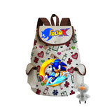 Sonic Backpack Hedgehog Sonic Backpack Cute Pattern Drawstring Backpack