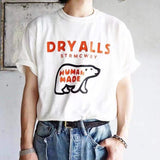 Human Made T-Shirt Slub Cotton Men and Women Loose Couple round Neck Short Sleeve