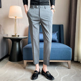 Men Trousers Embroidered Slacks