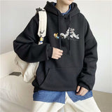 Tom and Jerry Hoodie Fall/Winter Fleece Printed Sweaters Menswear
