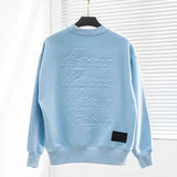 We11done Hoodie Long Sleeve Three-Dimensional Relief Loose round Neck Men's Women's Pullover