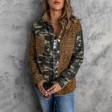 Nina Parker Camo Jacket Leopard Camouflage Stitching Fashion Jacket