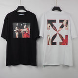 Off White T Shirt Short Sleeve Casual Large Size Fashion Tshirt Men's Clothing Owt Women Tops